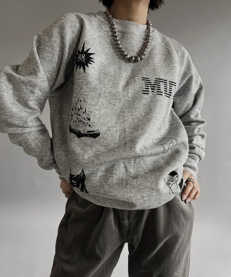 【Mashup Products】 Silk Screen Made in USA I.C.U L/S Sweat top /  240217-018