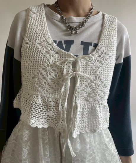 【RE;CIRCLE】RE Crochet Short Vest / 250515-010