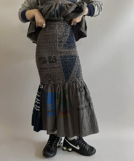 【RE;CIRCLE】RE Eco-Friendly Bag Shirring Skirt Gray / 230828-025