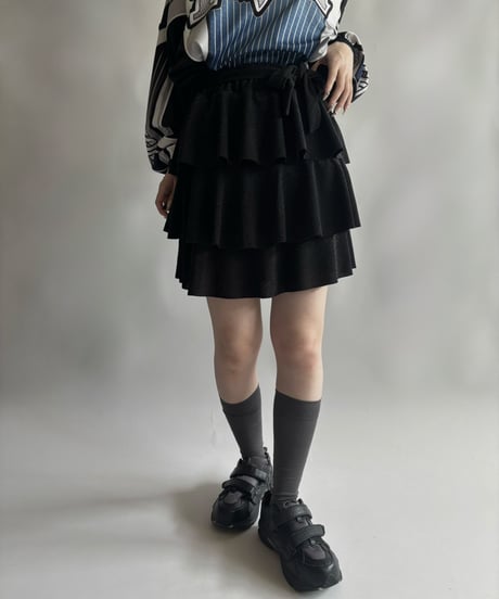 【USED】 Glitter tired mini Skirt / 250906-002