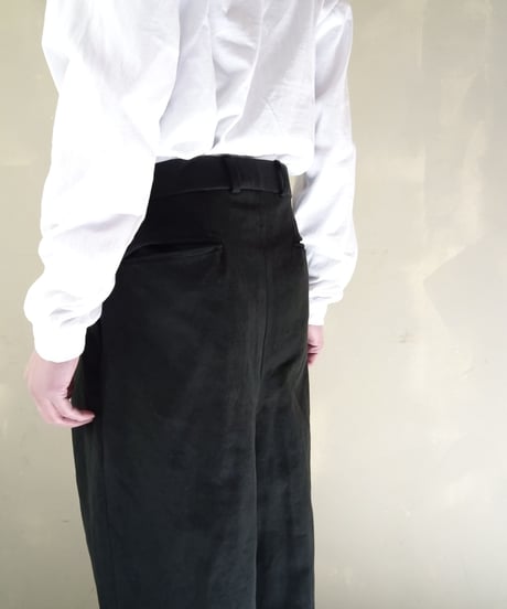 【RE;CIRCLE】 RE 1950s Flench Linen Slacks  BLACK / 221031-002