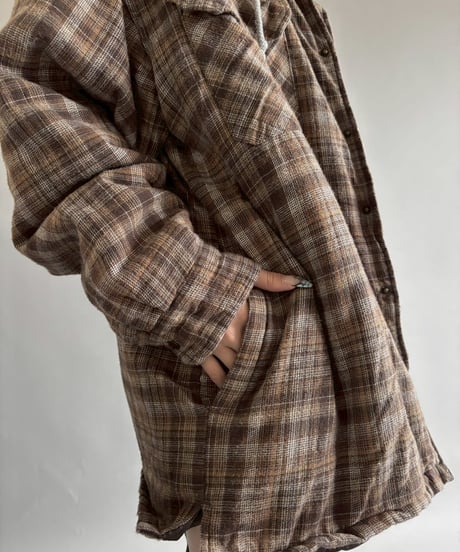 【USED】 Dickies Cotton Flannel Hooded Shirt Jacket /251025-008