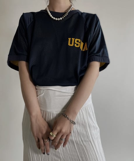 【USED】 Double Face USNA Short Sleeves T-shirt / 220507-034