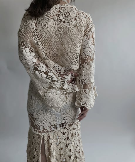 【RE;CIRCLE】 RE Crochet Lace Shirt Tops / 220427-014