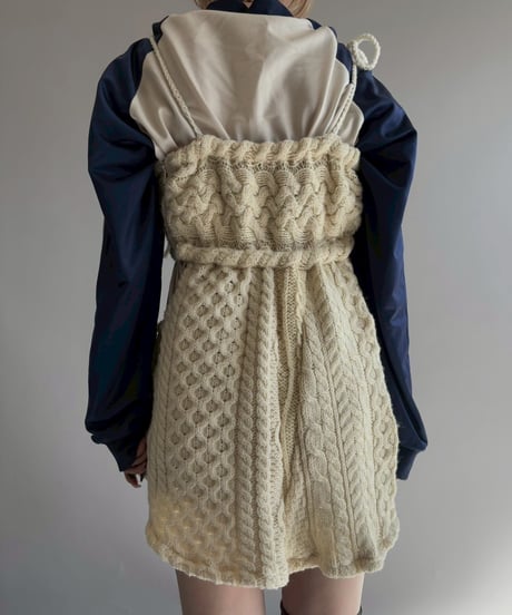 【RE;CIRCLE】 RE Aran Side Slit Camisole Mini One-Piece / Ivory  / 251030-013