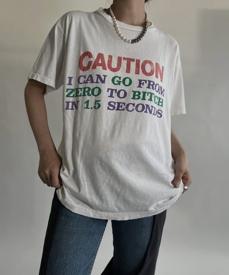 【USED】 Short Sleeved T-shirt “CAUTION” / 220625-012