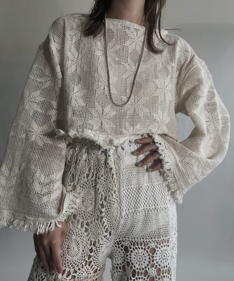【RE;CIRCLE】 RE Crochet Lace Top / 220623-010