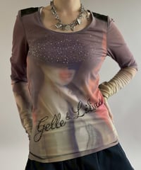 【USED】 Line Stone Design Sheer Top / 260502-011