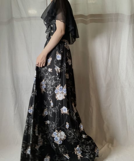 【USED】 EURO Poly Flower Patterned N/S Dress/210714-034