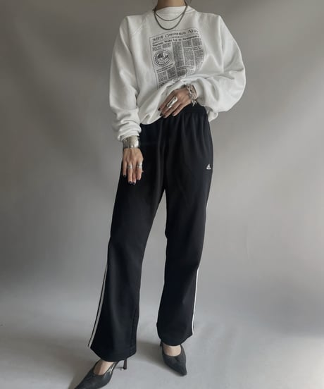 【USED】 Made in USA FRUIT OF THE ROOM News Paper Sweat Top / 231118-027