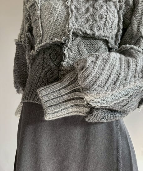 【RE;CIRCLE】 RE Aran Knit Patchwork Pullover Top / 251218-004