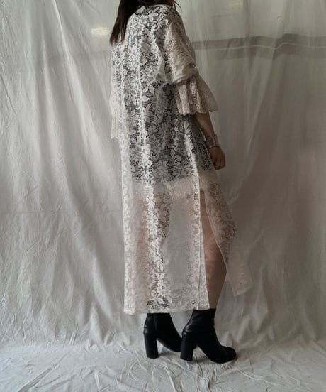 【RE;CIRCLE】 RE Lace L/S Open Front One-piece①/210611-029