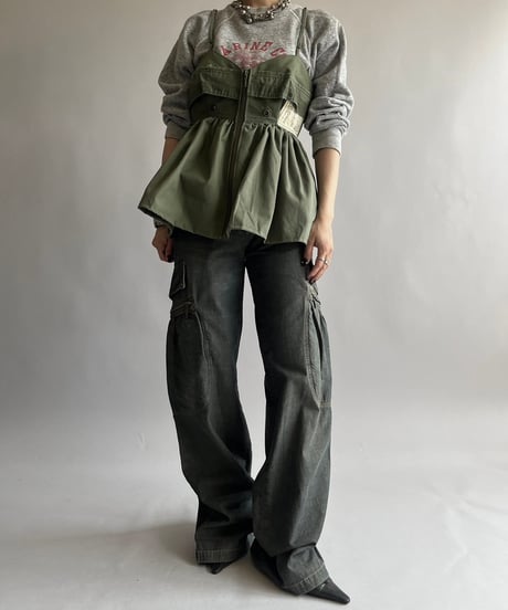 【RE;CIRCLE】 RE ARMY Zip Corset Bustier/ 250508-005