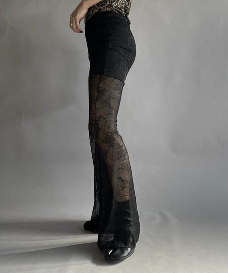 【USED】 Dead Stock I.AM.GIA Flower Patterned Sheer Flare Pants / 241214-008