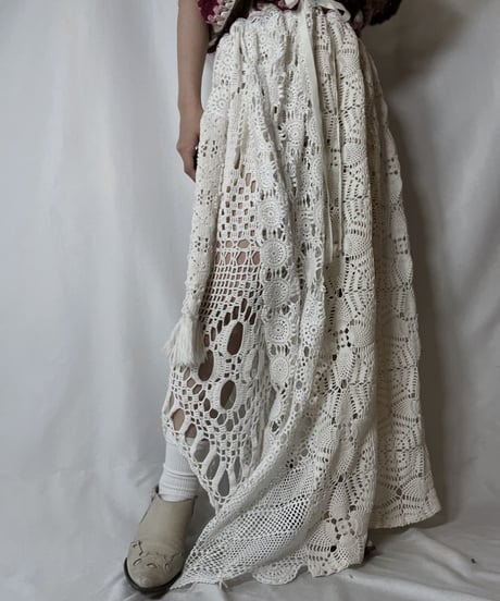 【RE;CIRCLE】 RE Granny Knit×Lace S/S One-piece/210917-010