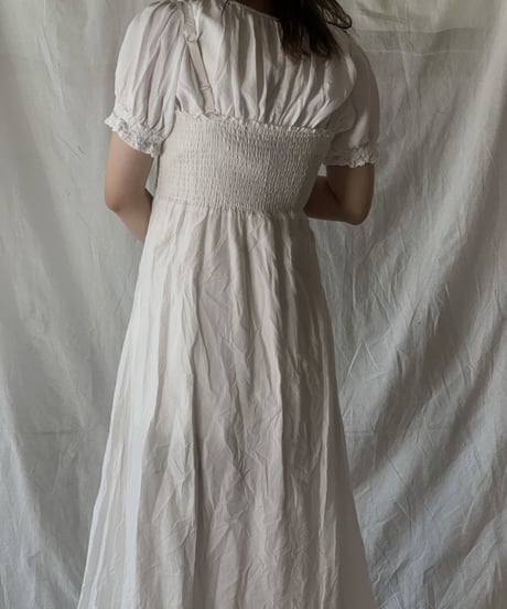 【USED】 White Cotton Camisole Dress②/210421-010