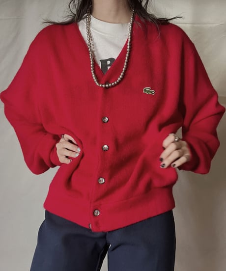 【USED】 LACOSTE Acrylic Knit Cardigan  ⑨ / 220111-010