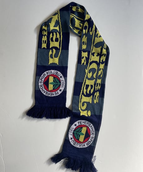 【USED】 Knit Soccer Muffler Navy × Yellow / 230206-010