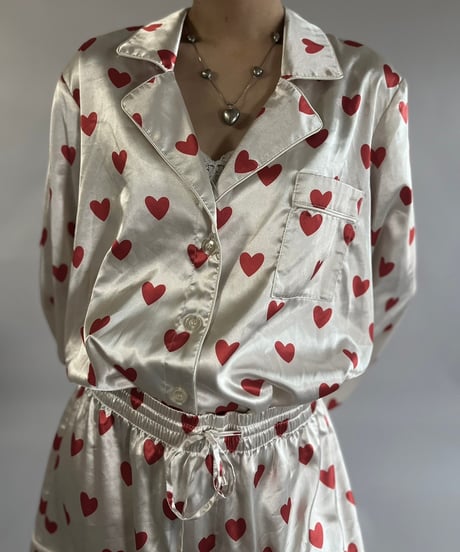 【USED】 MUMU Heart Patterned Pajama Set Up  /241109-016