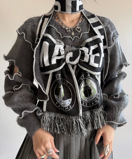 【RE;CIRCLE】 RE Mellow Ribbon Knit Top + Muffler  /  250123-002