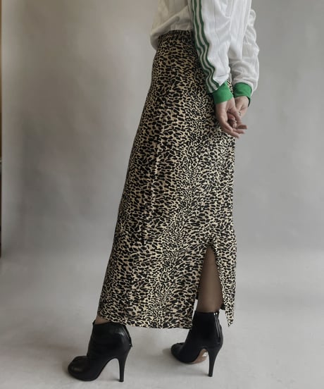 【USED】  Poly Leopard Long Skirt / 2300513-007