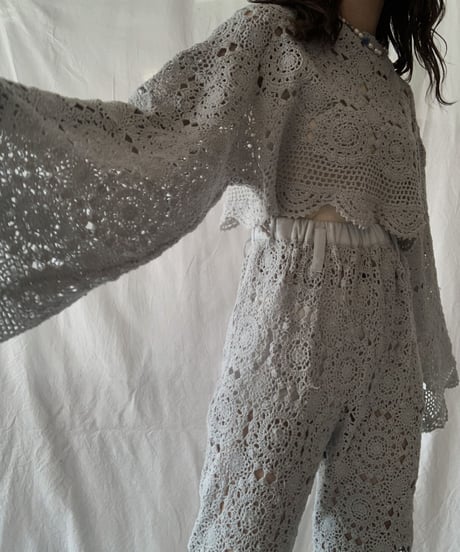 【RE;CIRCLE】 RE Crochet L/S Top①/210611-016