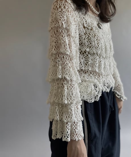 【USED】 Lace Patterned L/S Top  /240608-032