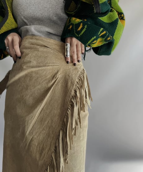 【USED】  Suede Wrap Skirt / 231112-016