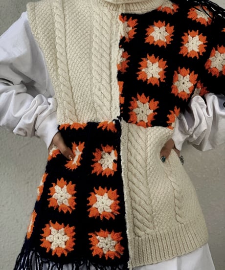 【RE;CIRCLE】 Granny Knit Vest /210125-007