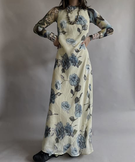 【USED】 Flower Pattern sleeveless One-piece / 230527-020