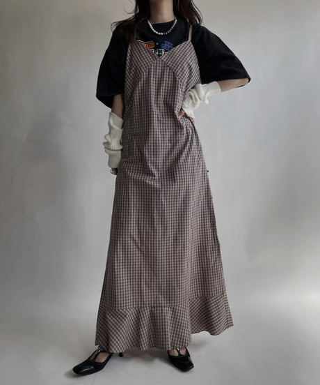 【USED】 Gingham Check Camisole One-piece / 220409-021