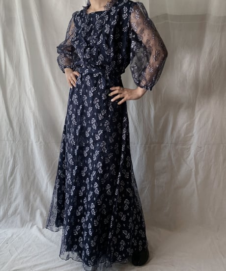 【USED】  Plant Patterned Lace EURO Dress/210407-021