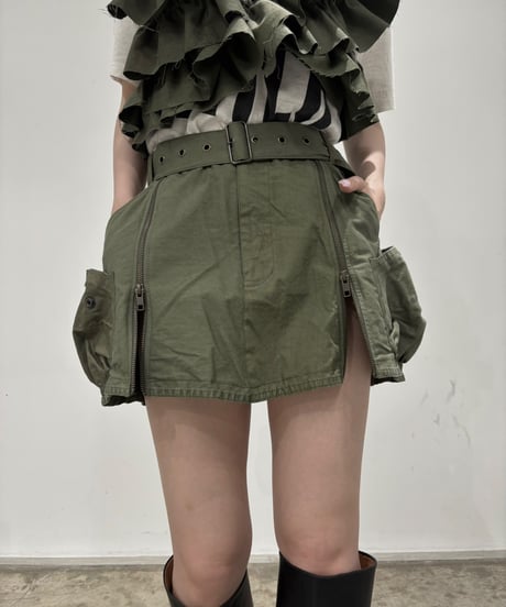 【 RE;CIRCLE】 RE ARMY Double Zip Mini Skirt/ 250703-002