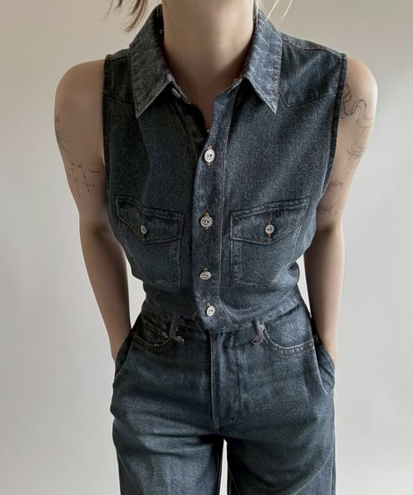 【USED】 Dead Stock rag & bone Denim Print All in One  / 250628-024