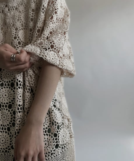 【RE;CIRCLE】 RE Crochet Lace S/S Hoodie / 220427-028