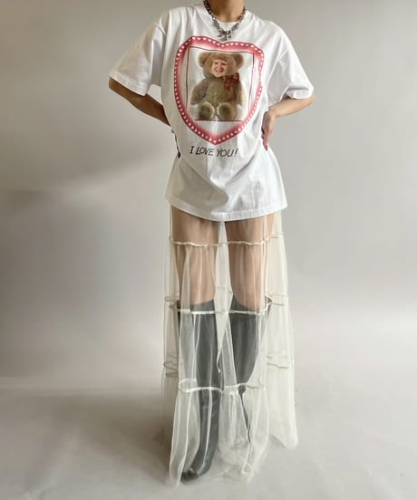 【USED】  Made in USA 90's Screen Stars Vest I LOVE YOU T-Shirt/250510-035