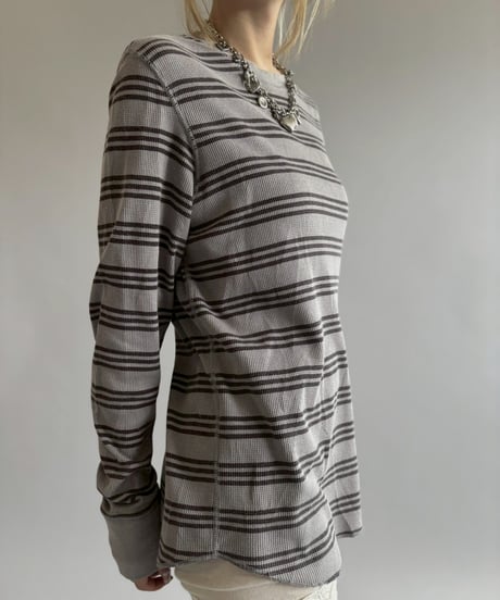 【USED】 GAP Border Pattern Thermal Top / 260613-004