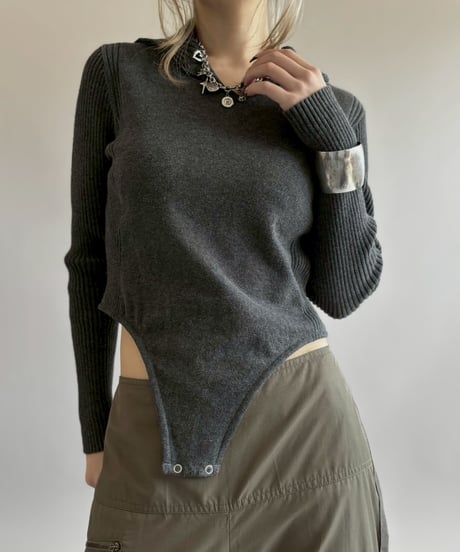 【RE;CIRCLE】 RE Rib Knit Leotard Top / 260416-007