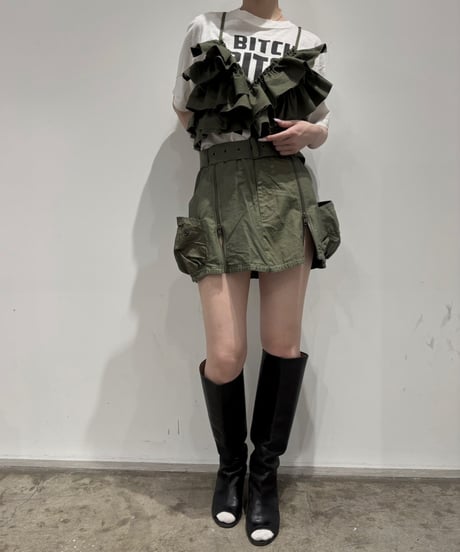 【 RE;CIRCLE】 RE ARMY Double Zip Mini Skirt/ 250703-002