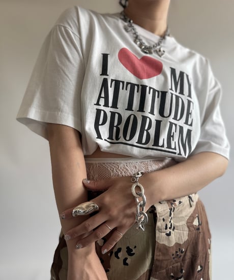 【USED】 80~90's I ♡ MY ATTITUDE PROBLEM T-Shirt / 250614-005