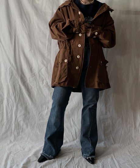 【USED】 Dyed Brown Swedish Snow Hoodie /210310-014