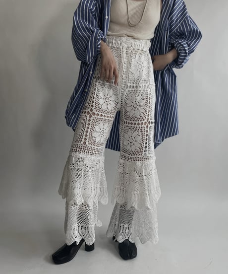 【RE;CIRCLE】 RE Crochet Tiered Pants / 220623-030