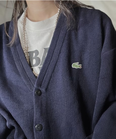 【USED】 LACOSTE Acrylic Knit Cardigan  ⑧ / 220111-009