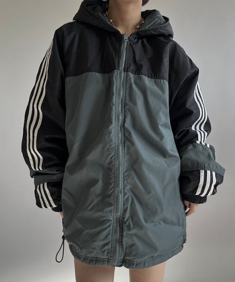 【USED】 90's adidas Nylon Fleece Reversible jacket /241228-016