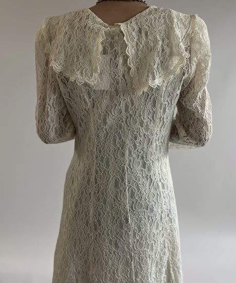 【USED】 Lace Pattern Long One-Piece /250621-024