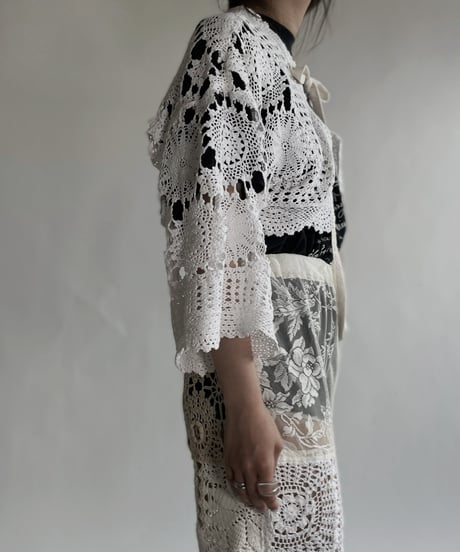 【RE;CIRCLE】 RE Crochet Lace Flare Sleeves Bolero / 220526-038