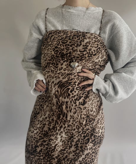 【USED】 Made in USA L/S Leopard Patterned Camisole One-Piece/ 231021-005
