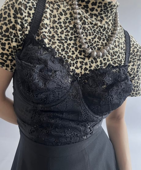 【USED】Lace Patterned Sheer Camisole Leotard Top /240907-025