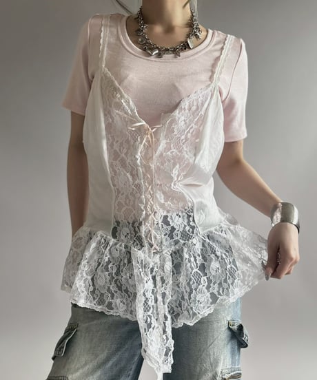 【USED】 Lace Design Camisole Leotard / 260516-017