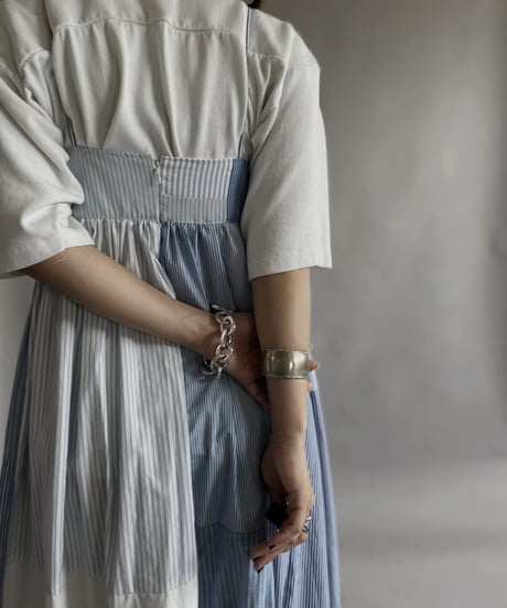 【RE;CIRCLE】 RE Patchwork Strip Shirt One-Piece / 230608-019